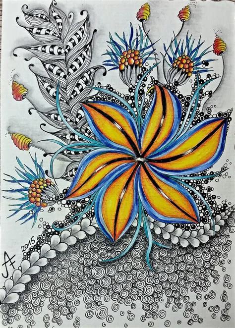 zentangle flowers patterns